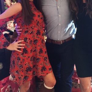 Long sleeve dress with shoulder cut outs